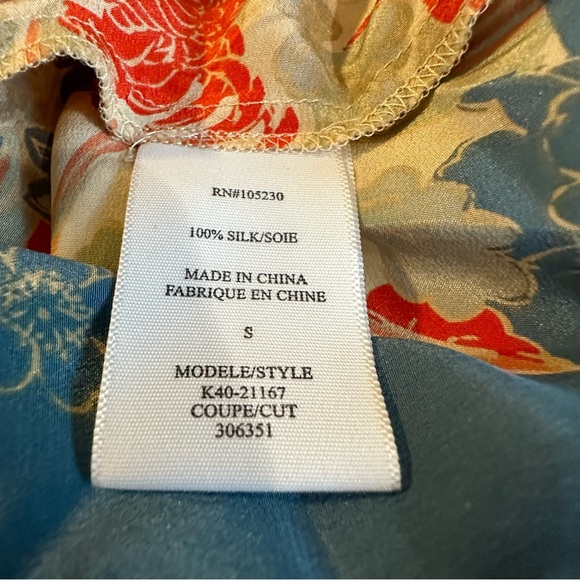 Joie silk top pop overview kimono wynne fiery red small - Picture 3 of 15